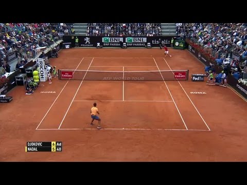 Outrageous set point between Djokovic and Nadal in Rome - 2016 Internazionali BNL d'Italia