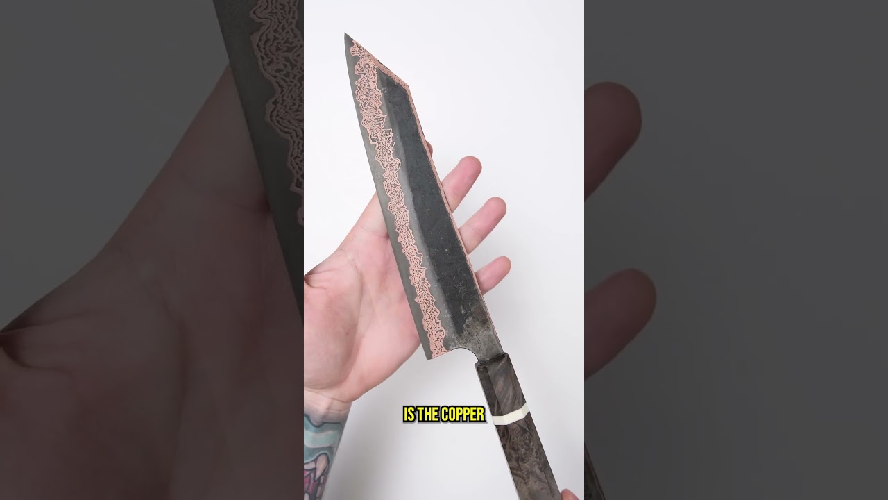 HATSUKOKORO YOROKOBI BLACK DAMASCUS KIRITSUKE GYUTO 230MM #shorts