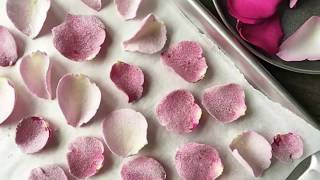 How to QUICKLY make CANDIED ROSE PETALS edible flowers step by step / amazing