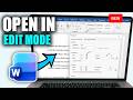 MS Word Document : How To Open Word Document In Edit Mode Not Read Only?
