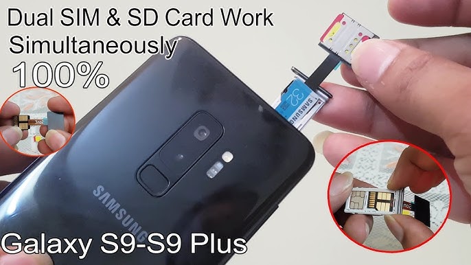 How to install SD and SIM card into Samsung Galaxy S9 - YouTube