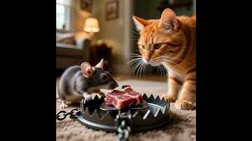 Smart Cat vs Mouse: Who Won the Hamster Trap Battle? 😹#funnyanimals #viralchallenge #catvideos#trap