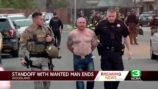 Rooftop standoff with wanted man in Woodland ends