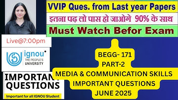 IGNOU  june 2025   # BEGG- 171   #  june 2025 examination# PART-2