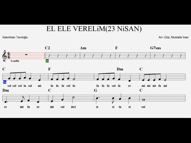 EL ELE VERELİM--(23 NİSAN)--C--:Flute,Melodica,Keyboard,Accordeon,Recorder,Guitar. class=