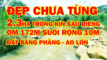 Đất Vườn Đắk Nông 🟢ĐẸP CHƯA TỪNG 2.3ha ÔM 172 SUỐI RỘNG 10M - Trồng Kín Sầu Riêng, Ao Lớn, Giá 2.8tỷ