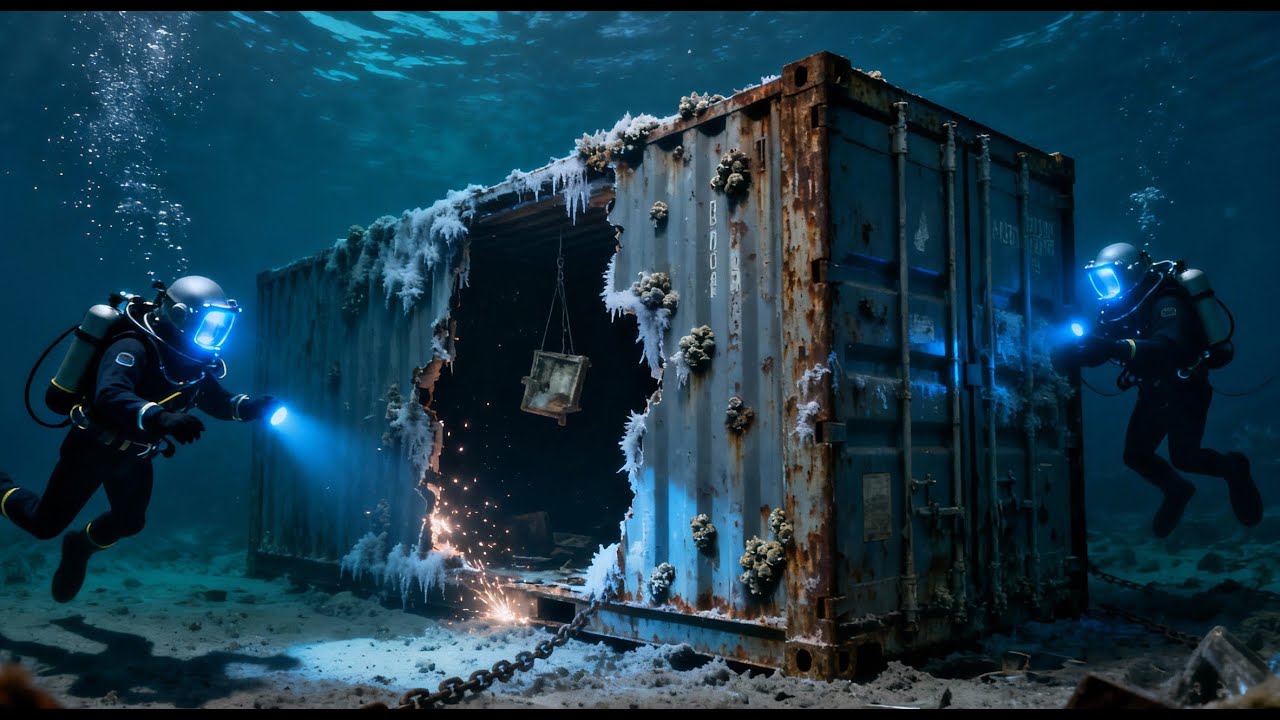 Divers Breach an Unopened Shipping Container – Haunting Discovery Frozen in Time