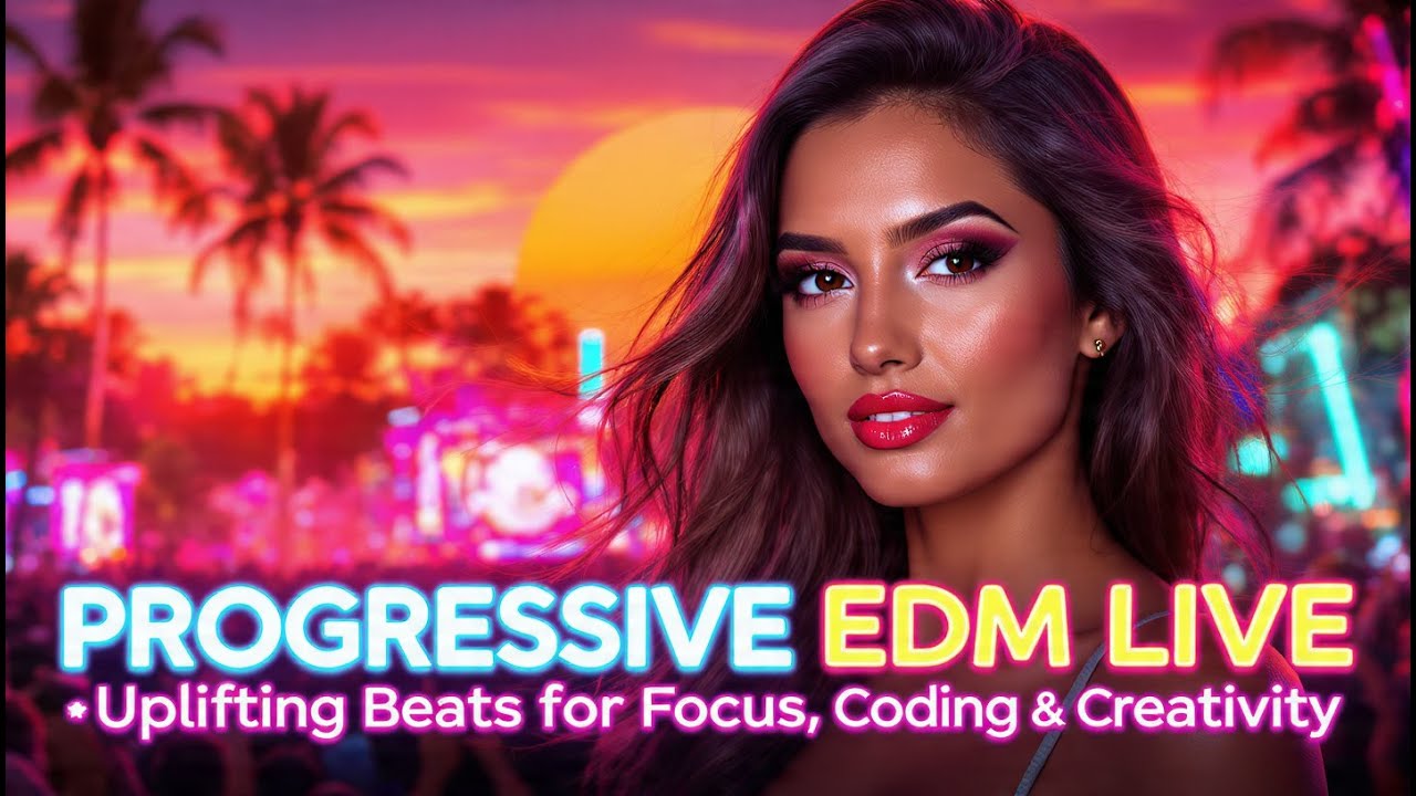 Progressive EDM Live 🔊 Uplifting Beats for Focus, Coding & Creativity