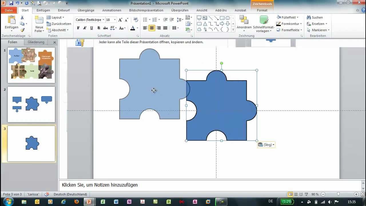 Powerpoint Eigene Formen Erstellen Puzzle Teile Youtube