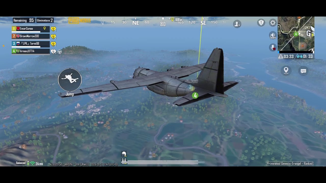 Plaing PUBG mobile erangled new update