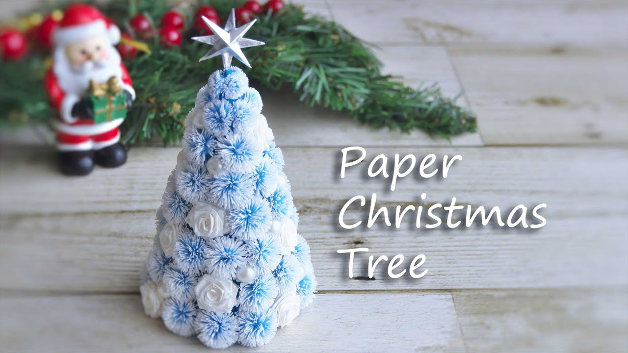 紙で作るふわもこクリスマスツリーの作り方 Diy How To Make Paper Christmas Tree Youtube