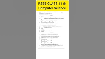 PSEB CLASS 11 Computer Science September Exam paper Punjabi medium