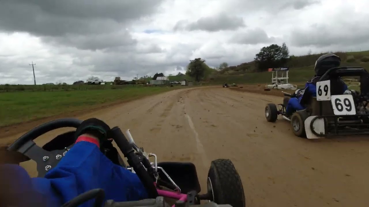 Meremere Dirt Track Test Day 15/10/23 Race 1 Nic (Auckland Grass Karts)