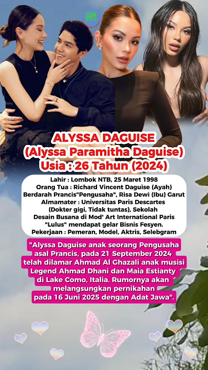 Biodata Lengkap Alyssa Daguise : Calon Istri Al Ghazali⁉️