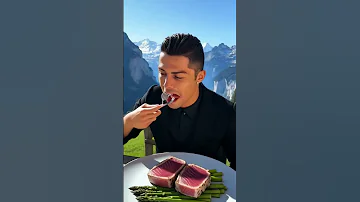 Ronaldo CR7 Eating Tuna Steak Music Football Messi Memes Ronaldo Funniestvideo Crazier 