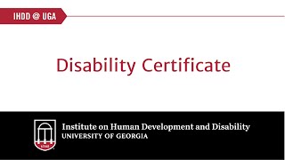 Disabilities Studies Certificate at UGA