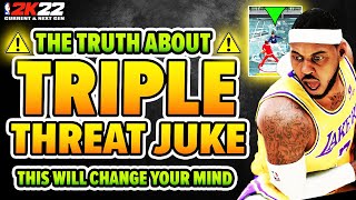 This will change your mind about TRIPLE THREAT JUKE badge on NBA 2K22 Next gen. Split Screen Test