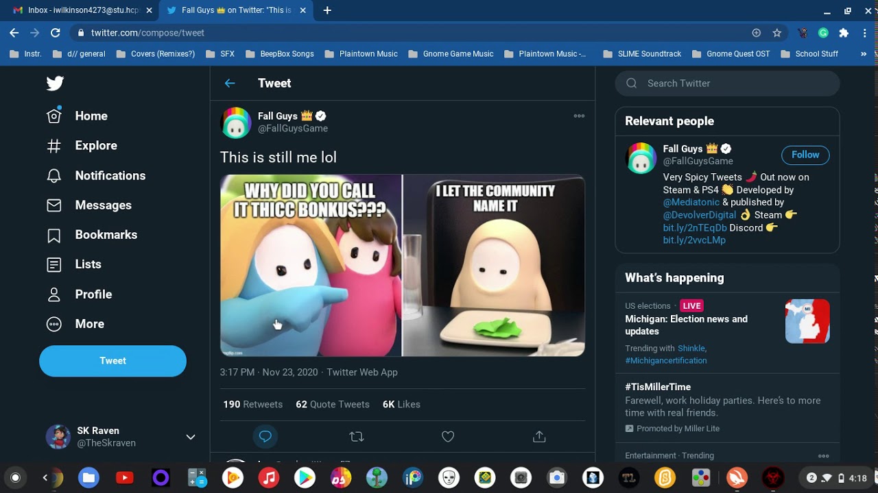 I try to get blocked by the official Fall Guys Twitter account: Part one