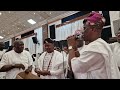 AARE ONIKOYI OF YORUBALAND, CHIEF TOMORI WILLIAM AND FUHAD OLOTO ON STAGE WITH K1.