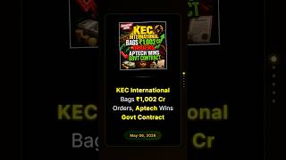 KEC International Bags ₹1,002 Cr Orders, Aptech Wins Govt Contract #stockmarketindia #businessnews