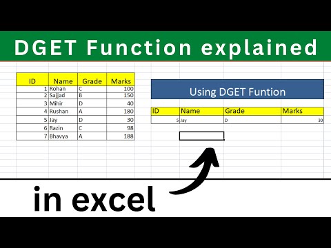 DGET Function explained in excel | DGET function in excel