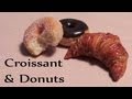 Miniature Cafe: Croissant & Donut from polymer clay tutorial