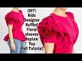 (DIY) Designer Kids Ruffled Floral Sleeves Peplum Top (FULL TUTORIAL)