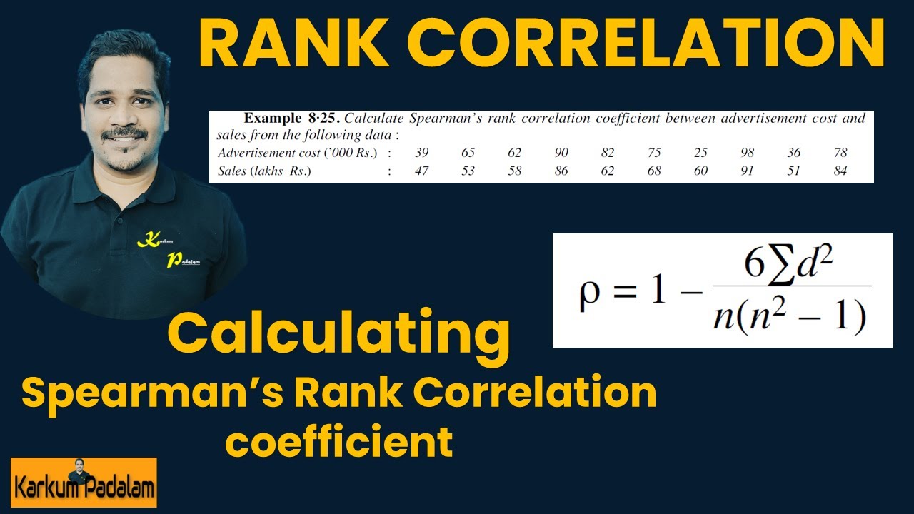How to Calculate Spearman's Rank Correlation Coefficient | Step-by-Step ...