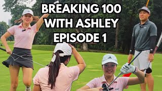 Can Ashley Break 100 after 1 Golf Lesson - Breaking 100 with Golf Girl Ashley Episode 1