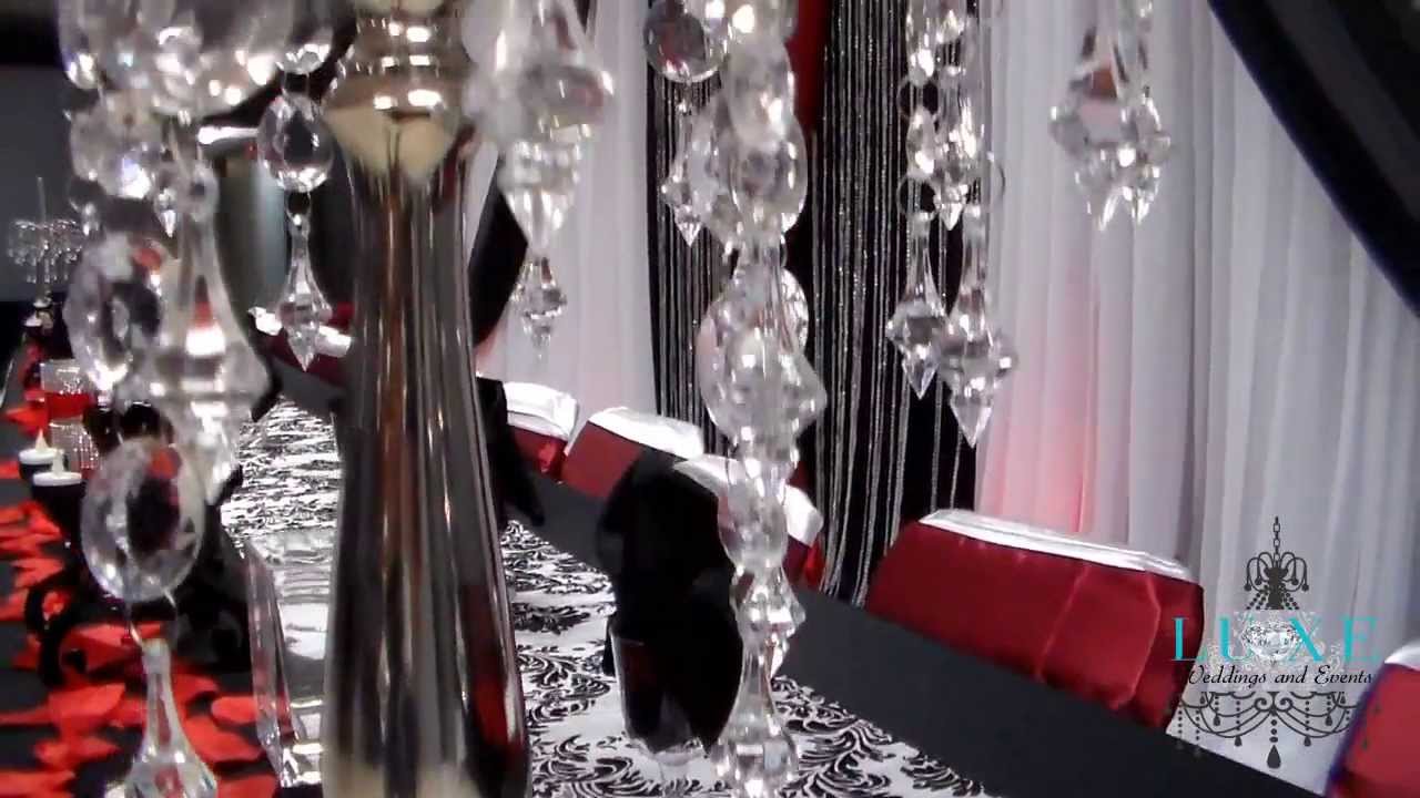 2013 Black And Red Wedding Decor By LUXE Weddings And Events YouTube