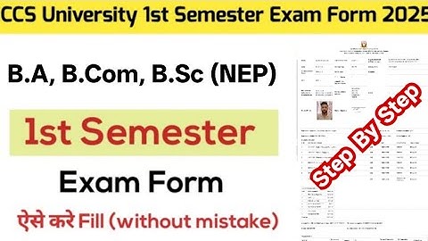 How to Fill CCS University 1st Semester Exam Form 2025 | CCSU UG (NEP) Exam Form Kaise Bhare 2025