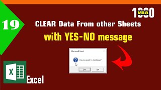 Clear Data From Other Sheets With Yes-No Message | Excel VBA code | Excel | Learn Excel screenshot 3