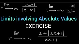 Limits Involving Absolute Values EXERCISE