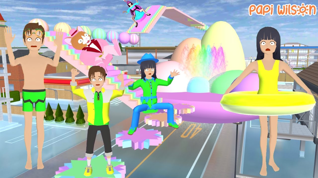 Yuta Mio Main Parkour Banjir Air Terjun Pastel Pelangi Dikejar Raksasa Rakagi🤣🌈💦| Papi Wilson