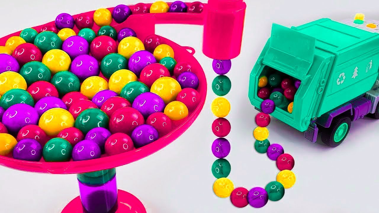 Marble Run Race ☆ HABA Slope & EXCAVATOR LESU ET30H, MEGA RC TRUCKS, RC TRACTORS, RC COLLECTION!!