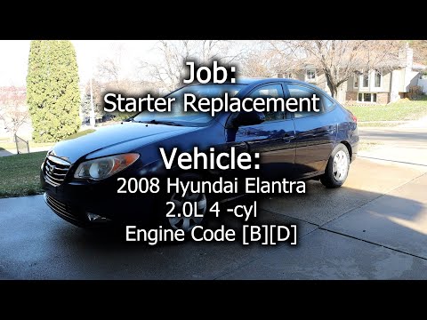 2008 Hyundai Elantra Starter Replacement - (Location and Repair) - Constant Clicking, No Start