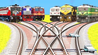 MORE TRAINS REALISTIC RAILROAD CROSSING AT DIFFERENT RAILWAY TRACKS | Train Simulator 2023