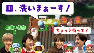 皿洗い担当大暴走のハチャメチャお料理アクション!荒れるキッチンを見事に仕切るのは神山料理長!【オーバークック 王国のフルコース】