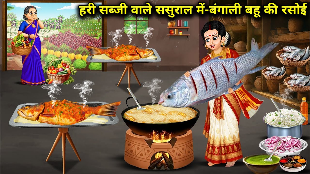 Зелёная овощная кухня бенгальской невесты в доме её родственников