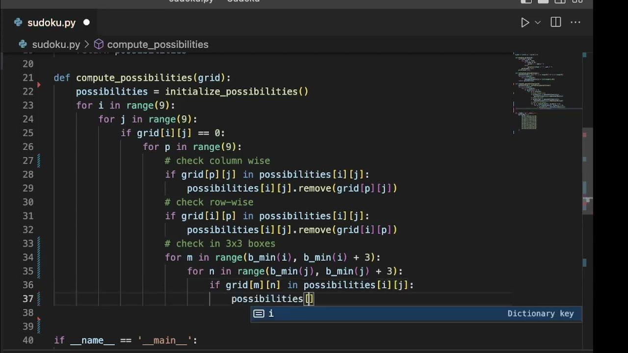 Solve Sudoku in Python using recursive backtracking algorithm - YouTube