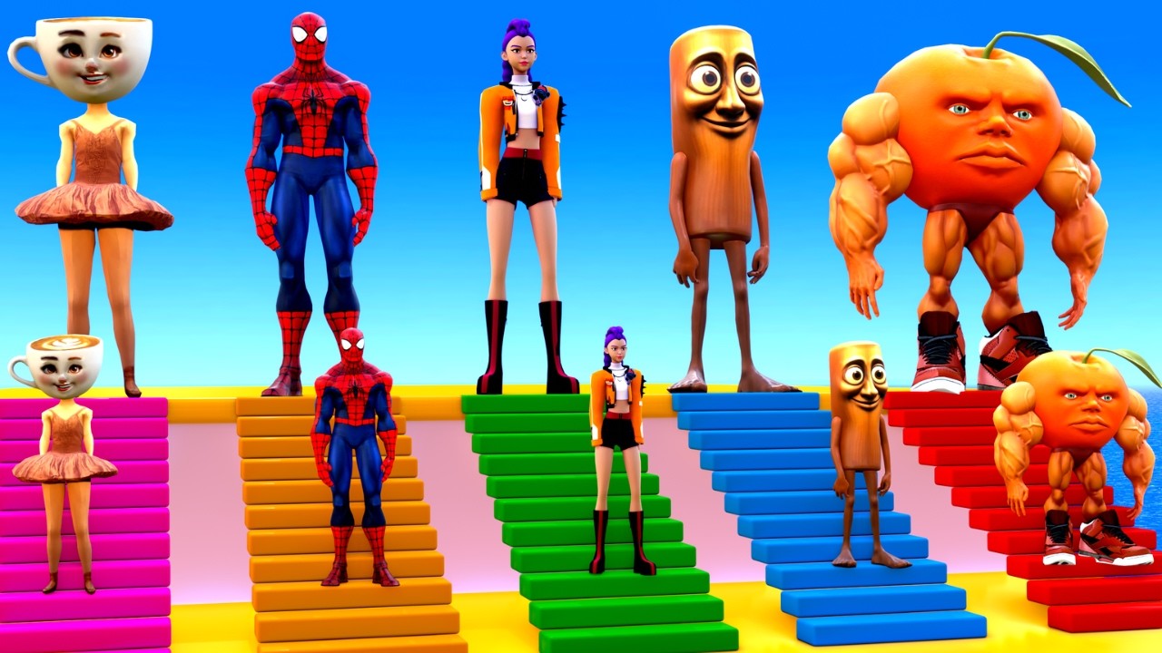 Long Slide Game With Cow Elephant Gorilla Hippopotamus Tiger 3d Animal Game Funny 3d Animals