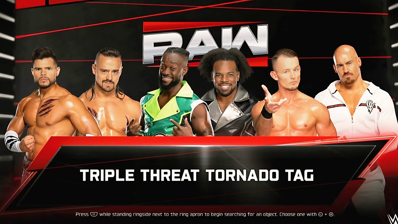 WWE 2K25 Triple Threat Tag Team  - No 1 Contender Match Simulation | RAW Live | 4K 60 FPS PS5