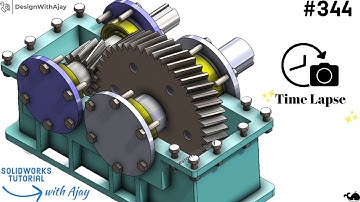 Time-lapse of Assembly of Single Stage Reduction Helical Gear Box #designwithajay@DesignWithAjay