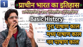 #Video3-प्राचीन भारत/ प्रागैतिहासिक काल.. पाषाण काल  | Basic Concept of Ancient History | by Anand