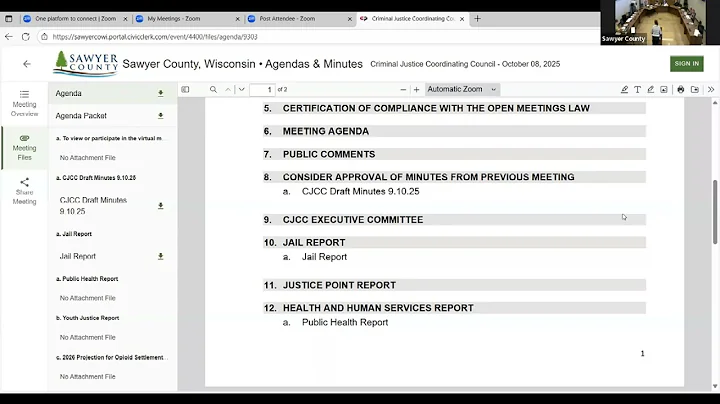 Criminal Justice Coordinating Council 2025 10 08