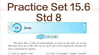 Practice Set 15.6 | L-15 Area | Std 8 Maths