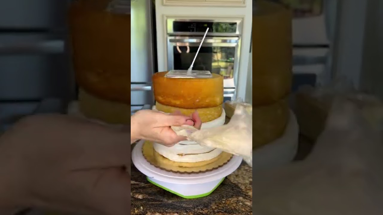 Putting the money roll in the cake