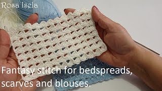 Fantasy stitch for bedspreads, scarves and blouses.