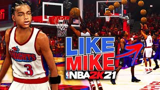 LIKE MIKE THE MOVIE In NBA 2K21! FIRST KID IN THE NBA Hits Half Court Shots