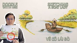Doodle with Me | A Boat Lady | Vẽ Cô Lái Đò